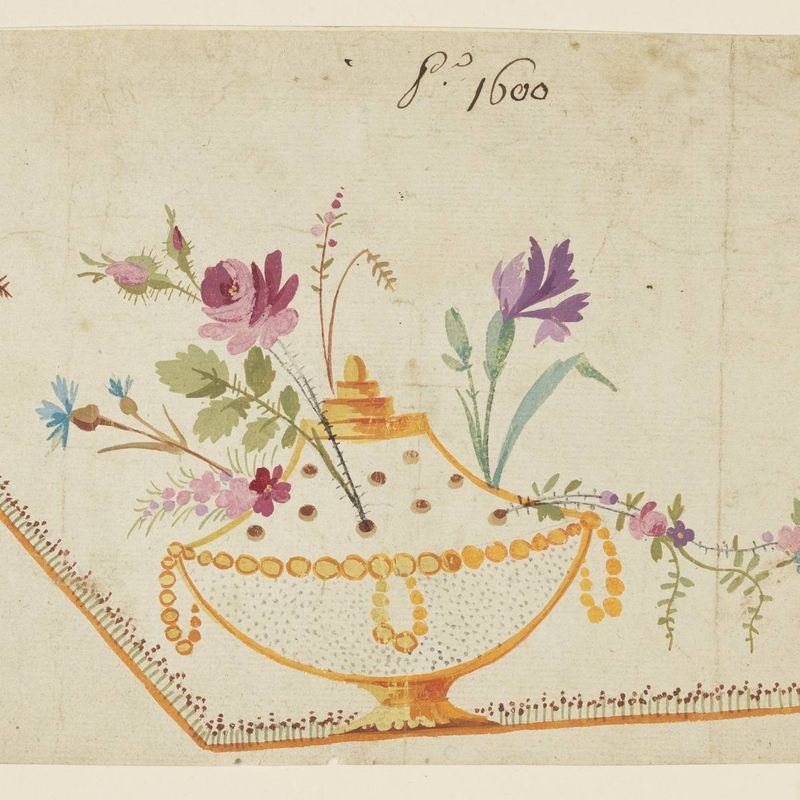 Design for Embroidered Waistcoat, pattern 1600 of the Fabrique de St. Ruf