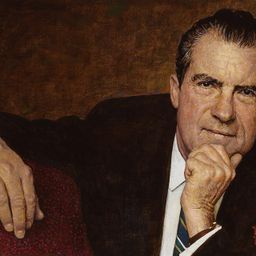 Visual Description of Richard M. Nixon by Norman Rockwelland Visual Description tour of select portraits in America’s Presidents