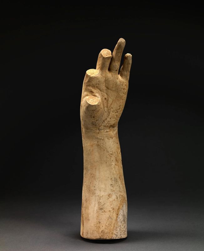 Life Cast of Left Forearm and Hand (fragment, study for "Greek Slave")