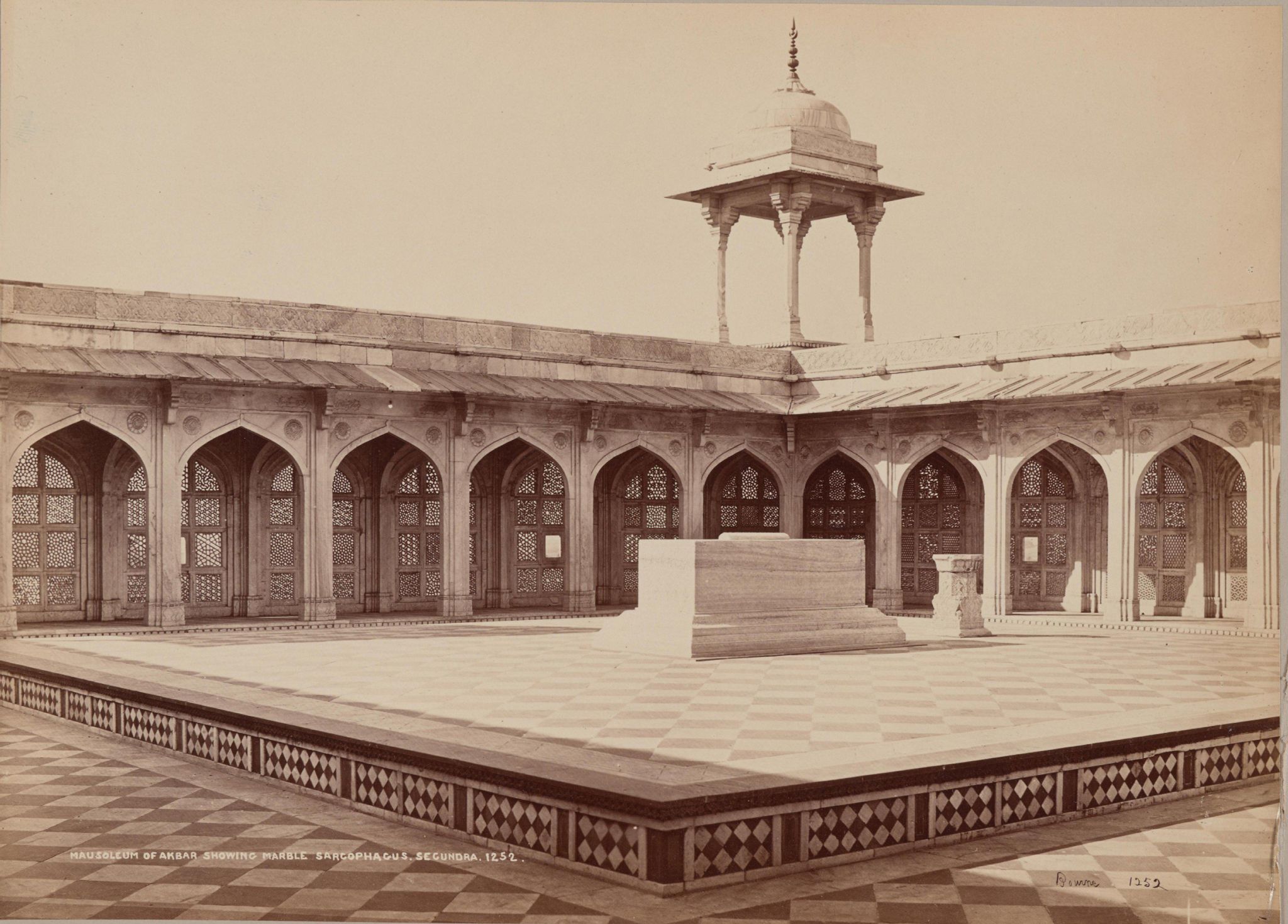 Mausoleum of Akbar Showing Marble Sarcophagus, Secundra