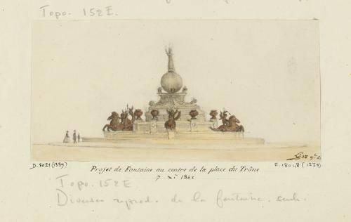 Projet de fontaine au centre de la place du Trône (actuellement place de la Nation), 7 Xbre 1862