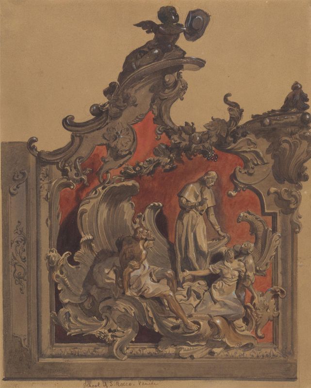 School of St. Rocco, Venice, Study of Curved Decoration