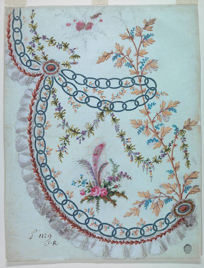 Design for the Embroidery of the Lower Front Part of an Overskirt of the "Fabrique de St. Ruf"