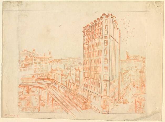 Study for "The City from Greenwich Village," III