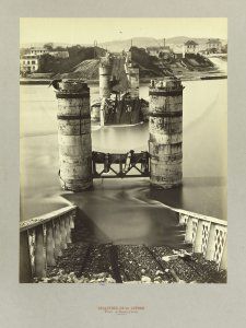 Le pont de chemin de fer d'Argenteuil, 95100. Guerre franco-pussienne 1870-1871.