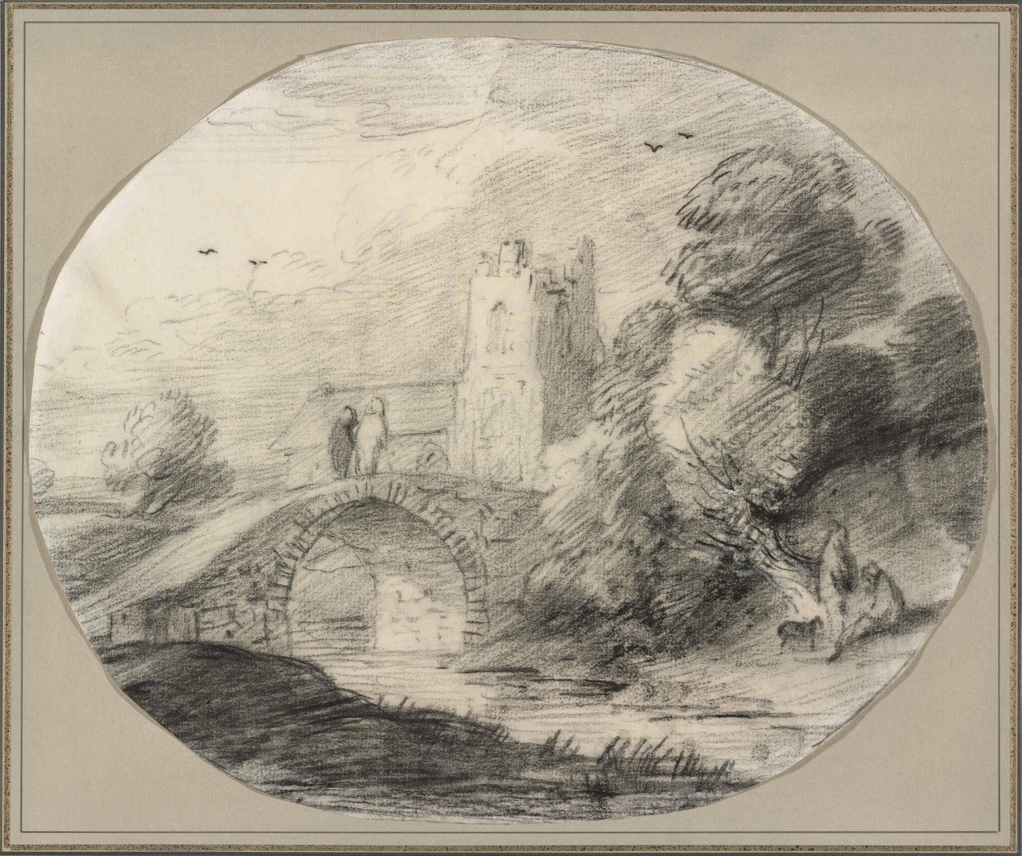 River Landscape with a Bridge and a Church