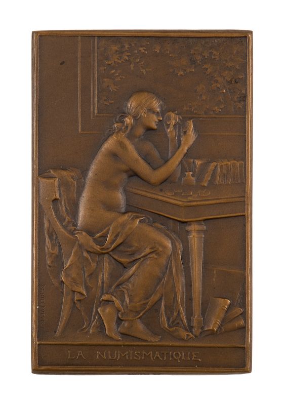 Bronze Plaquette from France of La Numismatique / International Numismatic Congress