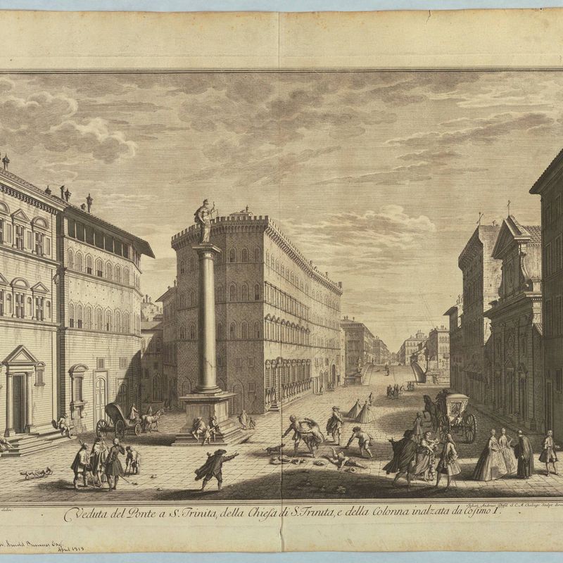 View of Florence, Plate from "Scelta di XXIV Vedute delle principali contrade, piazze, chiese, e palazzi della Città di Firenze"