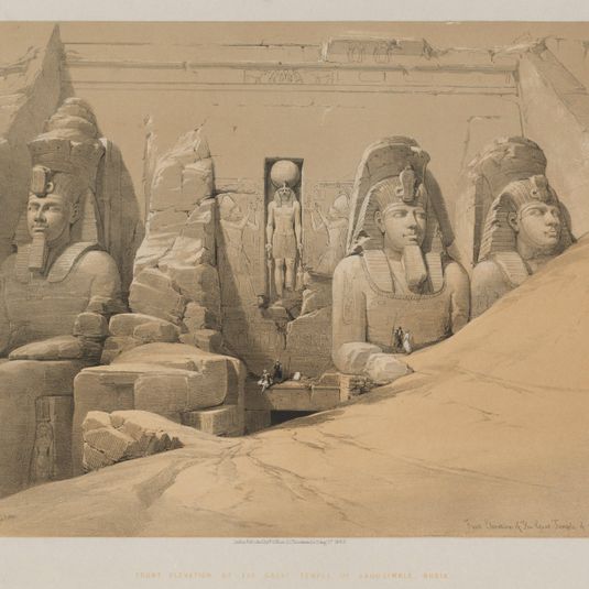 Egypt and Nubia, Volume II: Front Elevation of the Great Temple of Aboo Simbel, Nubia