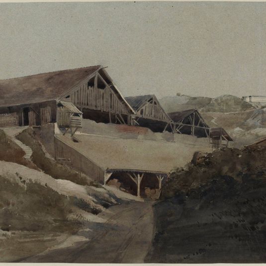 Vue des Buttes-Chaumont en 1855.