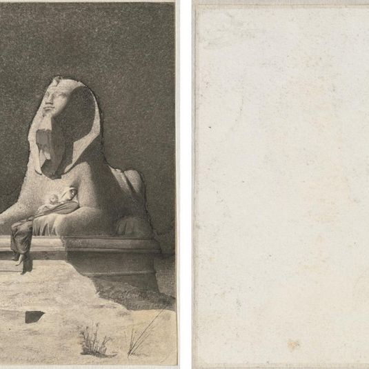 The Rest on the Flight into Egypt (recto); Sketch of a Sphinx [?] (verso)