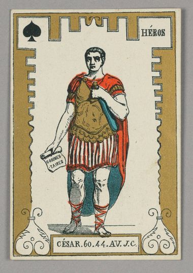Caesar. Playing Card from Set of "Cartes héroïques" or "Des grands hommes"