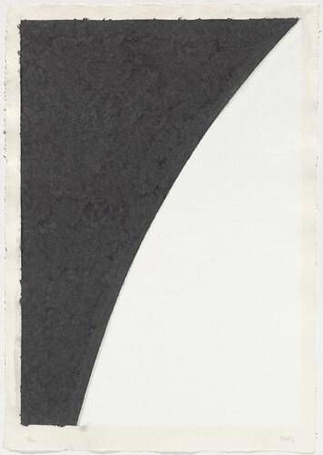Colored Paper Image I  (White Curve with Black I)