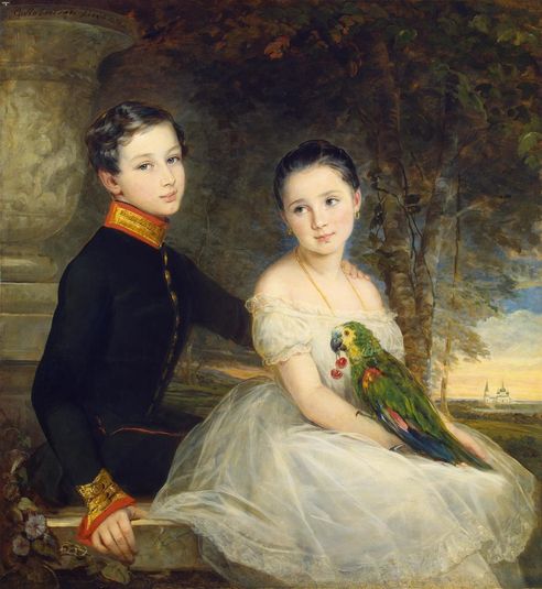 Children with a Parrot