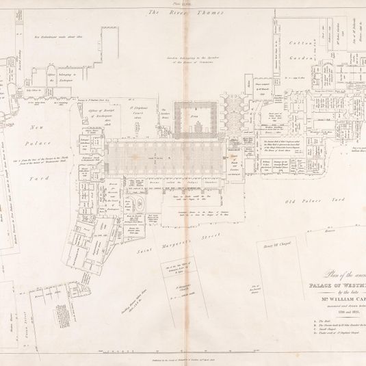 Plan of the Ancient Palace of Westminster by the late Mr. William Capon, measured and drawn between 1793 and 1823