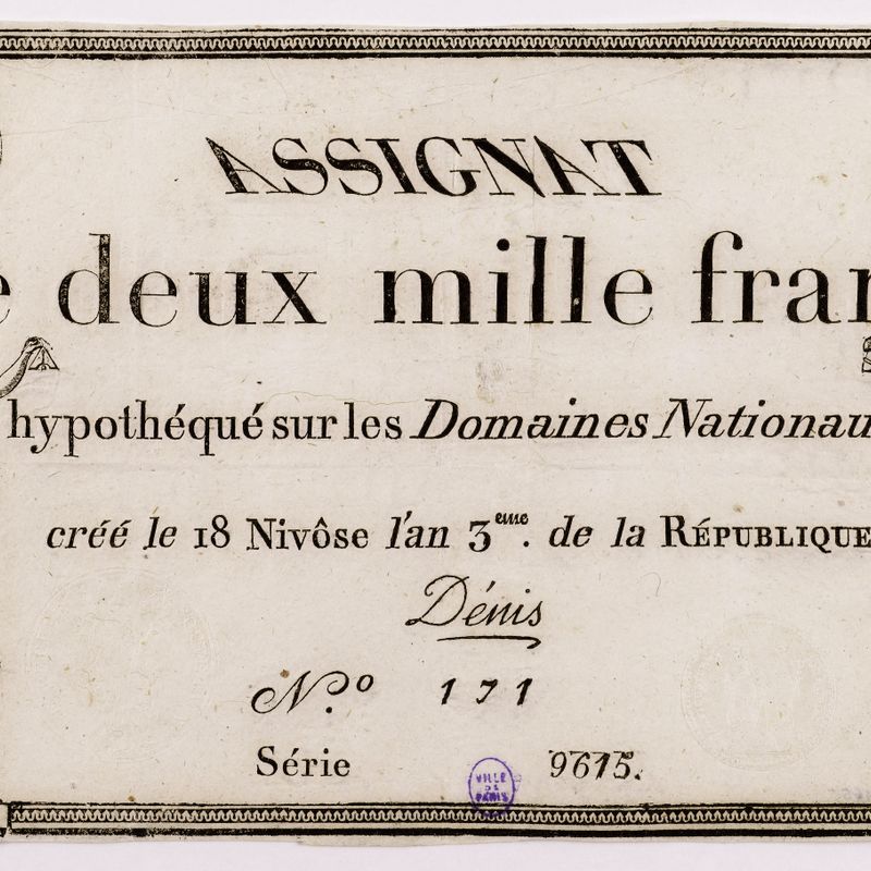 Assignat de 2000 francs, série 9615 - n° 171, 18 Nivôse an 3