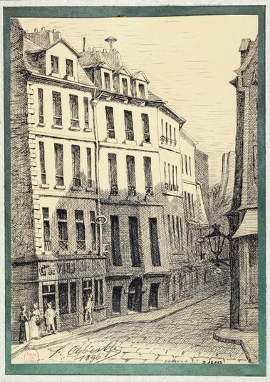 La rue de Bièvre, vue du boulevard Saint Germain, 1896