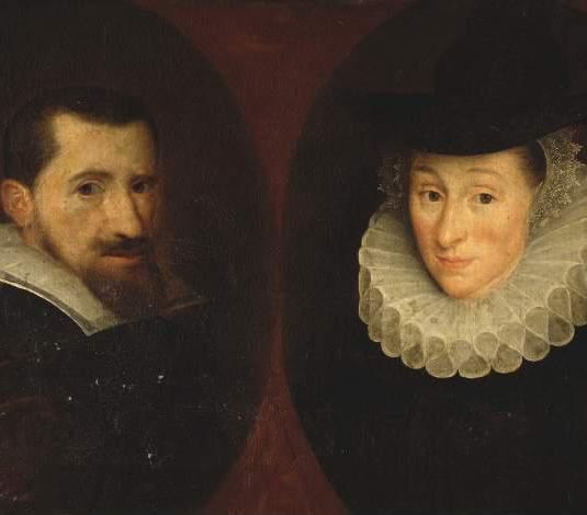 Portraits of a man and his wife