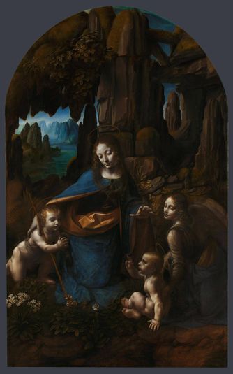 The Virgin with the Infant Saint John the Baptist adoring the Christ Child accompanied by an Angel ('The Virgin of the Rocks')