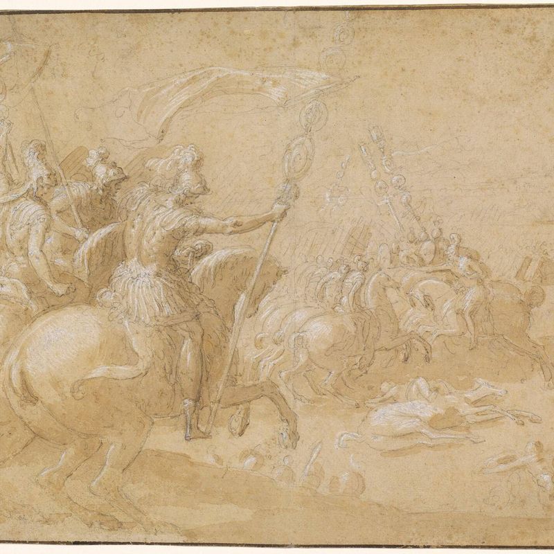 Ancient Roman Warriors Riding into Battle