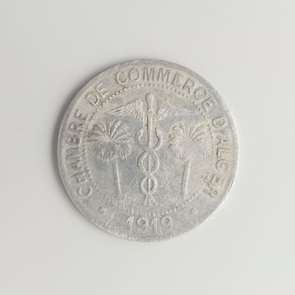 Bon pour 10 centimes de franc de la Chmabre de commerce d'Alger, 1919