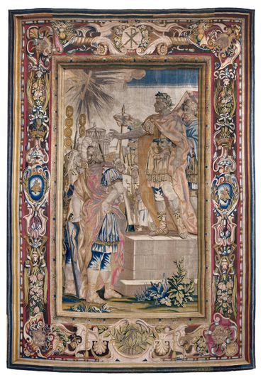 Tapestry showing the Apparition of the Cross before Constantine