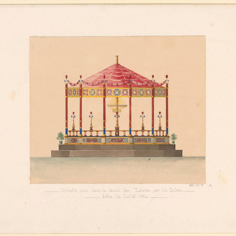 Design for a Music Pavilion in the Tuileries Garden Fountain, 1834