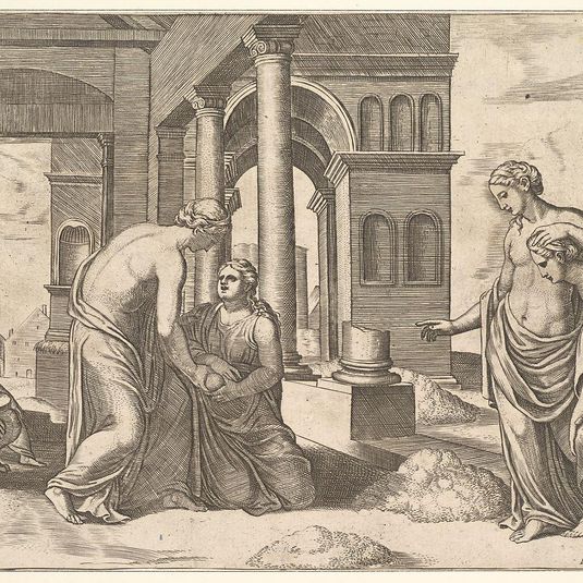 Plate 22: Venus ordering Psyche to Sosort a heap of grain, from the 'Fable of Psyche'