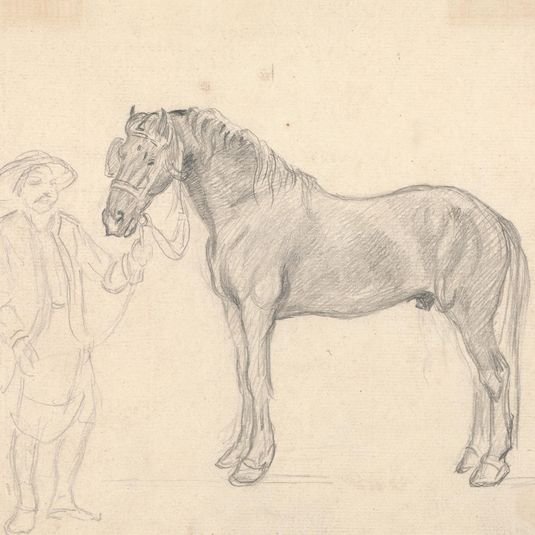 Study of Horse with Figure Holding Reins