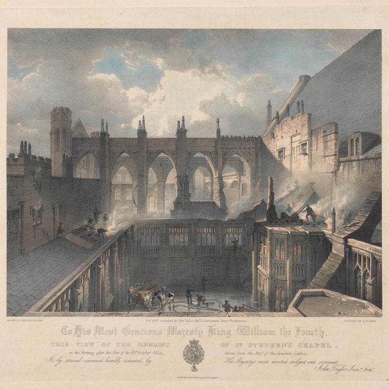 This View of the Remains of St. Stephen's Chapel on the Morning after the Fire of 16th October 1834