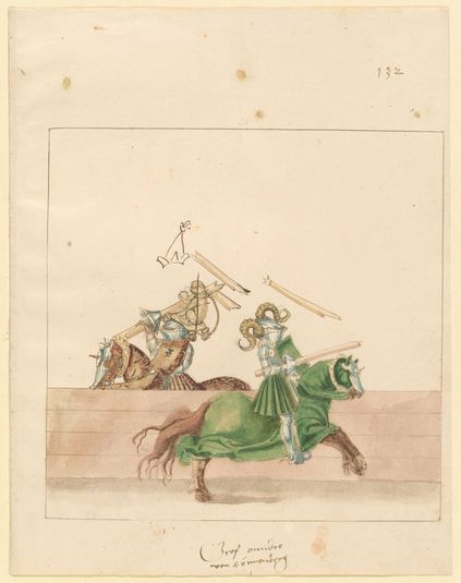 Freydal, The Book of Jousts and Tournament of Emperor Maximilian I: Combats on Horseback (Jousts)(Volume II): Gf Andre von Sonnenberg, Plate 120