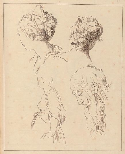 Two Female Heads, One Male Head, One Torso