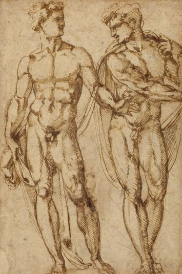 Study of Two Men (recto); Study of the Head of a Bearded Man (verso)