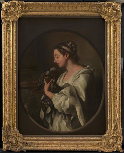 "L'Amour conjugal". A Young Woman with two Doves. An Allegory of Conjugal Love