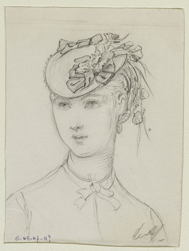 Buste de femme portant un chapeau, Fonds d’archives graphiques de Maurice Leloir