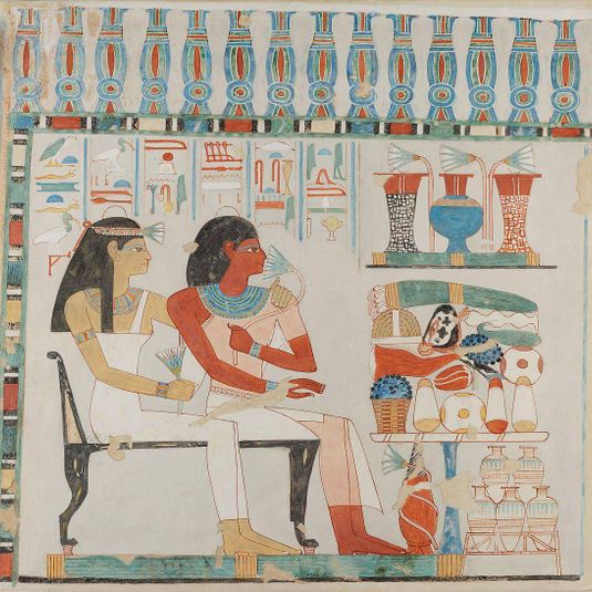 Djehuty and his Mother Receiving Offerings, Tomb of Djehuty