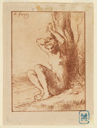 Nude Woman Seated by a Stream