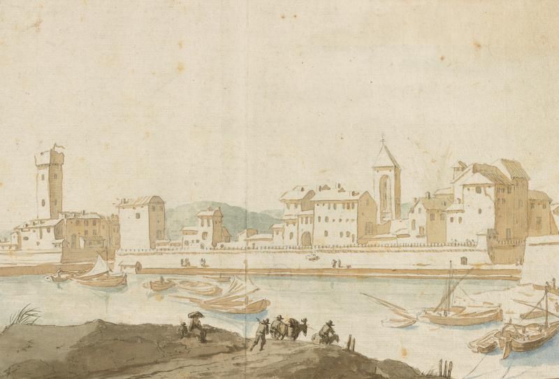 View of Civitavecchia with the Harbor Wall