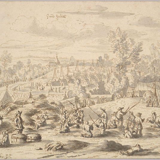 Peasants in a Landscape with a Military Camp in Grand-Hallet