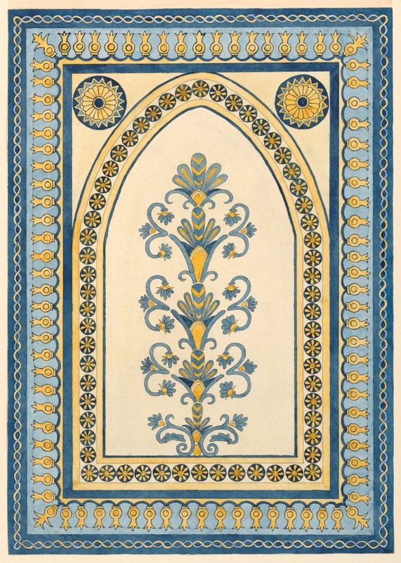 Design for a wall panel in Moorish Style
