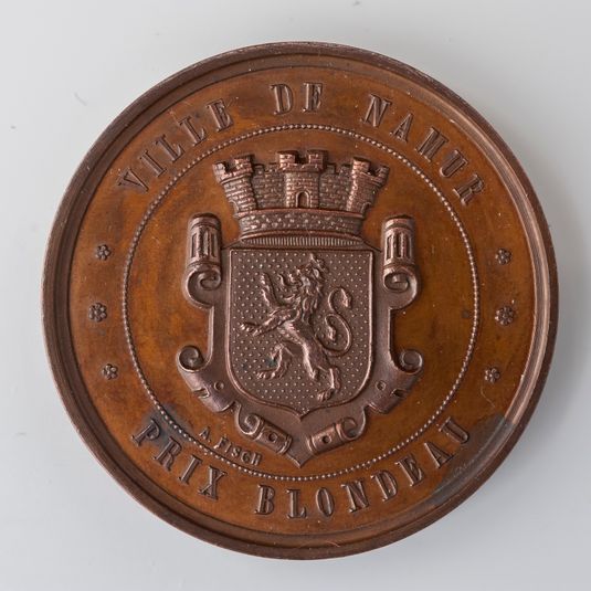 Prix Blondeau de la Ville de Namur attribué à Guillaume Joseph Deheneffe pour actes de courage, de dévouement et de grand civisme, 1880