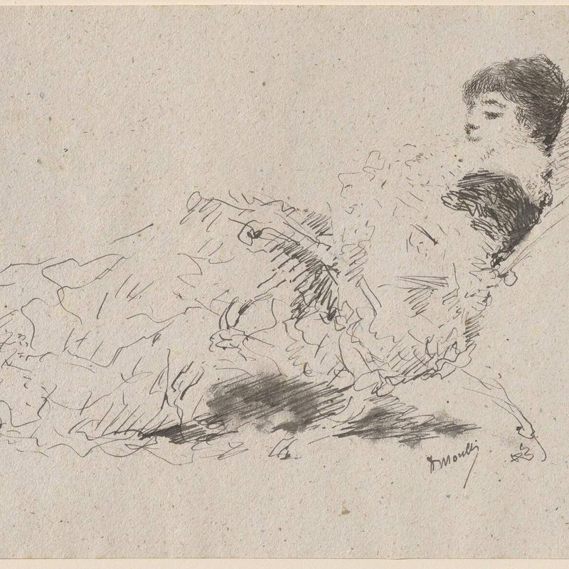 The Artist's Daughter Eleonora Reclining on a Chaise-Longue