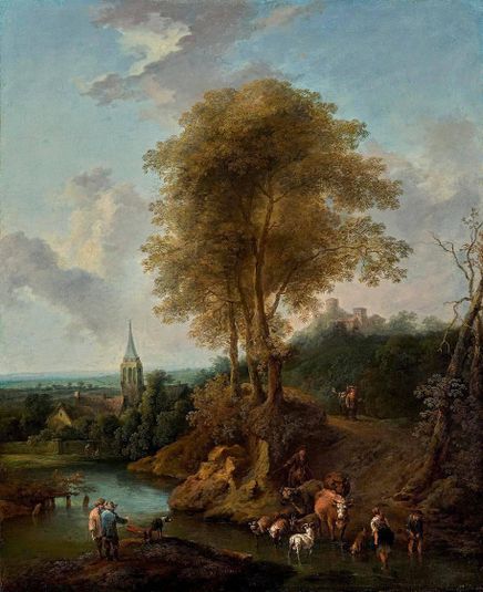 Landscape with Three Trees and Church