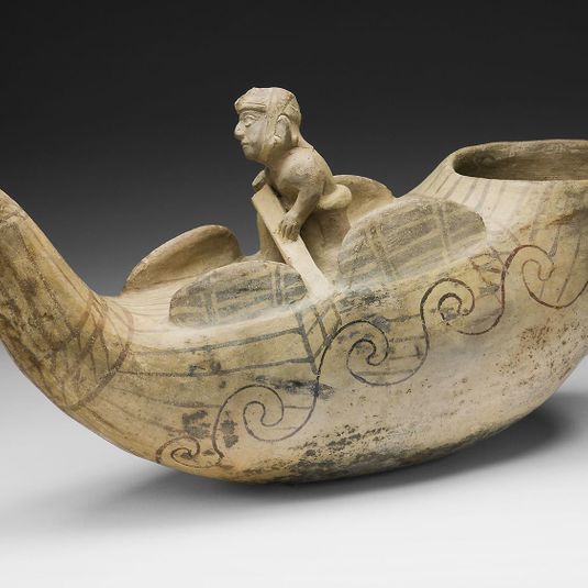Vessel in the Form of a Fisherman in a Reed Boat