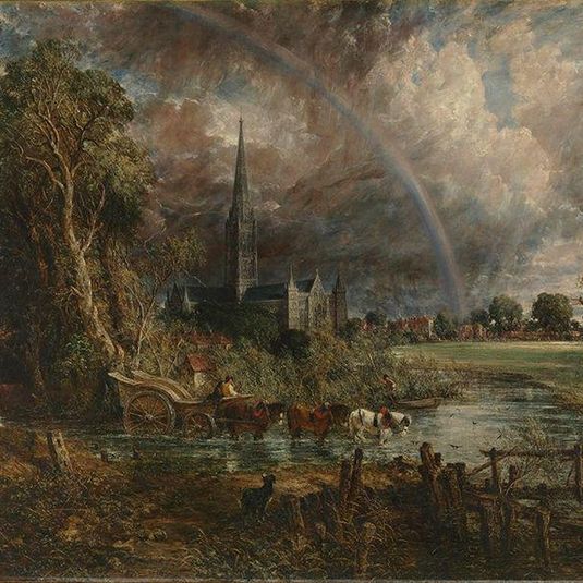 La cattedrale di Salisbury vista dai campi