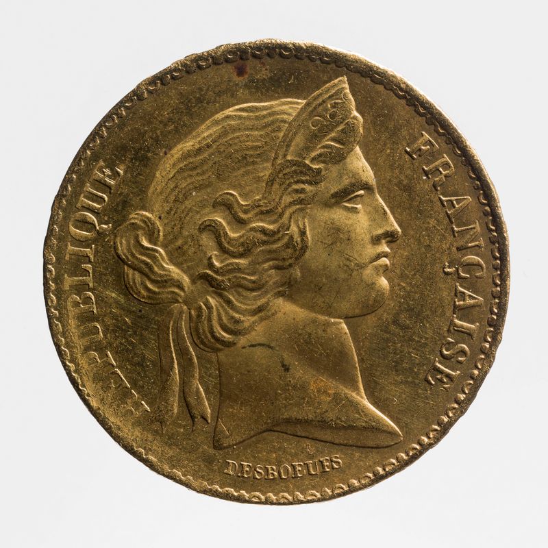 Essai pour la pièce de 20 francs de la Deuxième République, 1848