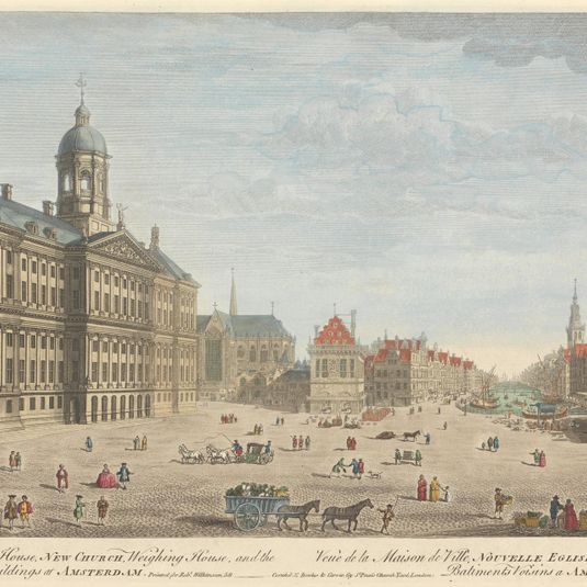 A View of the Stadt House, New Church, Weighing House, and the adjacent Buildings at Amsterdam