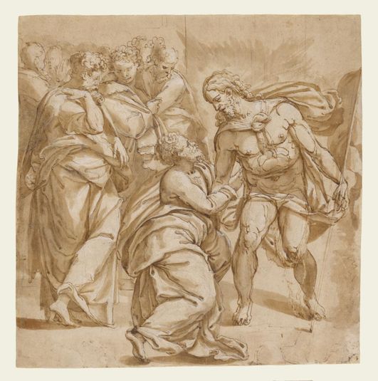 The Incredulity of Thomas (recto); Study for the Figure of Thomas (verso)