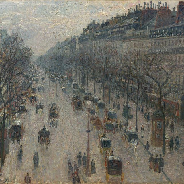 Camille Pissarro - The Boulevard Montmartre on a Winter Morning Smartify Editions