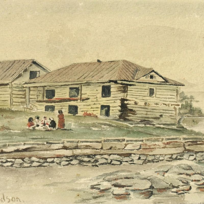 Buildings Going to Ruin, Alaska, 1884